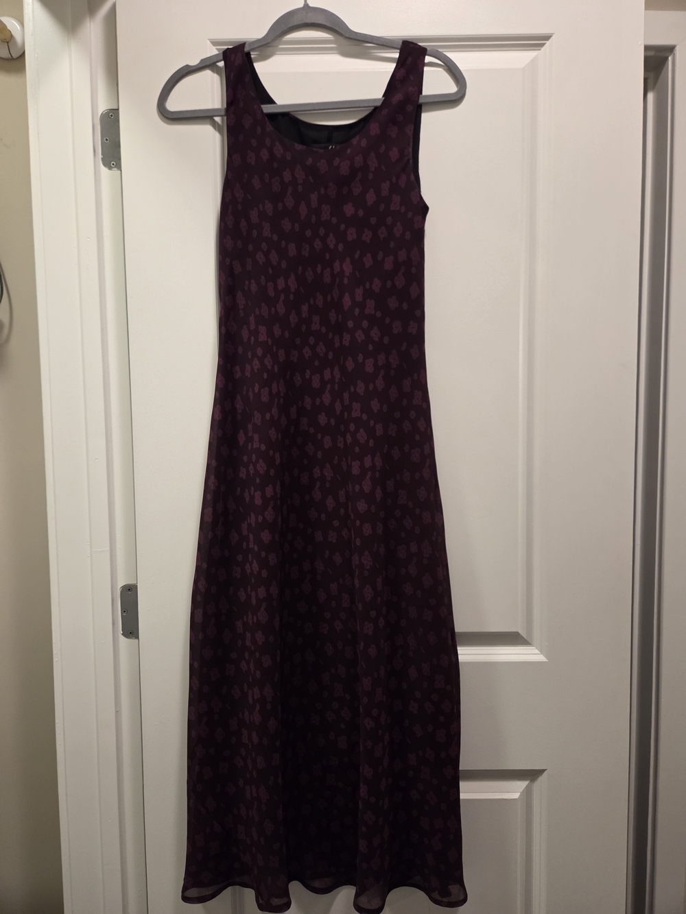 Carole Little Dress Size 4 Purple Floral Sleeveless Maxi Dress